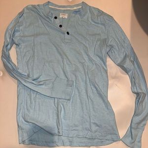Light Blue Teal Rag & Bone Henley Button Down Long Sleeve PRISTINE Condition